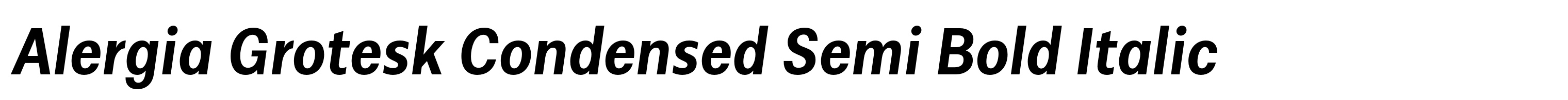 Alergia Grotesk Condensed Semi Bold Italic